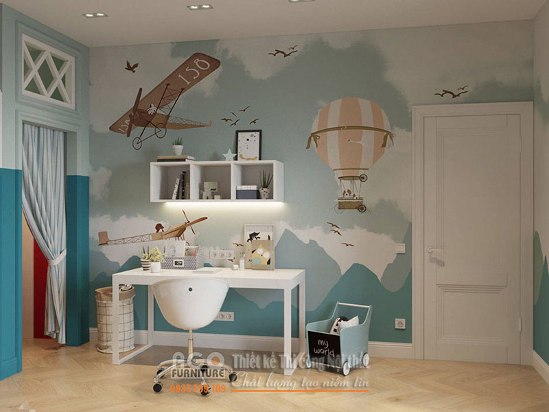 Mẫu thiết kế nội thất phòng ngủ cho bé trai góc (3)