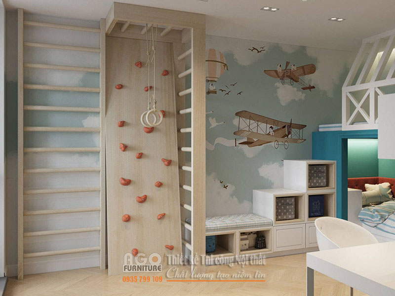 Mẫu thiết kế nội thất phòng ngủ cho bé trai góc (4)