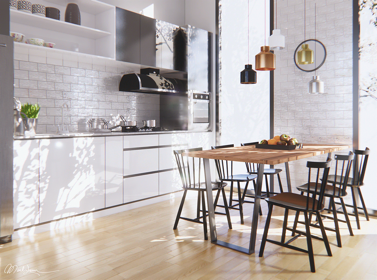 Mẫu thiết kế thi công nội thất phòng bếp _1