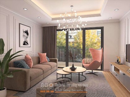 Mẫu thiết kế thi công nội thất phòng khách | PK-01