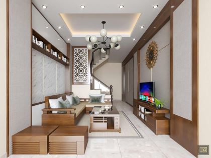 Mẫu thiết kế thi công nội thất phòng khách | AGO-PK-3375