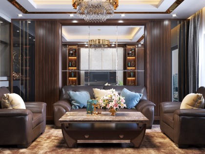 Mẫu thiết kế thi công nội thất phòng khách | PK-SC-4113