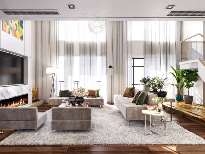 Mẫu thiết kế thi công nội thất phòng khách | PK-SC-4550