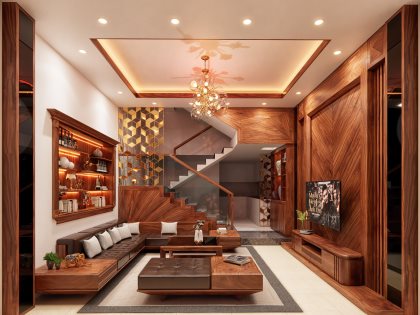 Mẫu thiết kế thi công nội thất phòng khách | PK-SC-4627