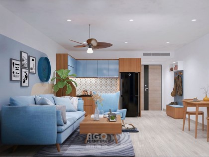 Mẫu thiết kế nội thất căn hộ chung cư Gateway 1 phòng ngủ | AGO-CC-01