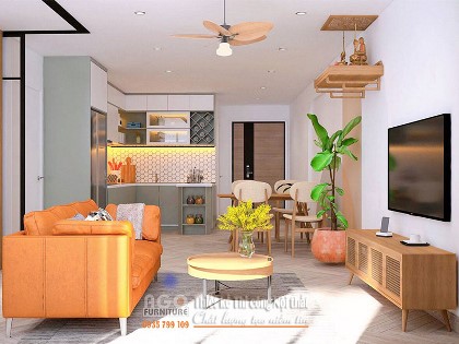 Mẫu thiết kế nội thất căn hộ chung cư Gateway 2 phòng ngủ | AGO-CC-03