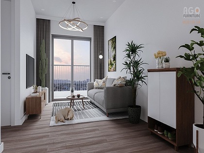 Mẫu thiết kế nội thất căn hộ hai phòng ngủ A1112 TOPAZTWINS