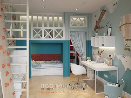 Mẫu thiết kế nội thất phòng ngủ bé trai | Ms KID-02