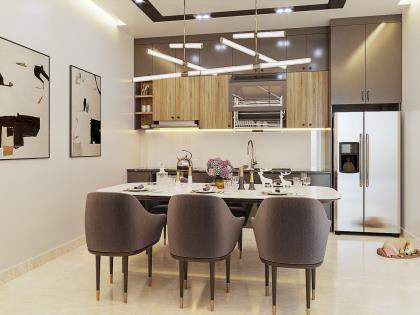 Mẫu thiết kế thi công nội thất phòng bếp | AGO-BEP-4508