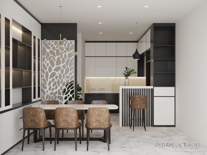 Mẫu thiết kế thi công nội thất phòng bếp hiện đại | BEP-05