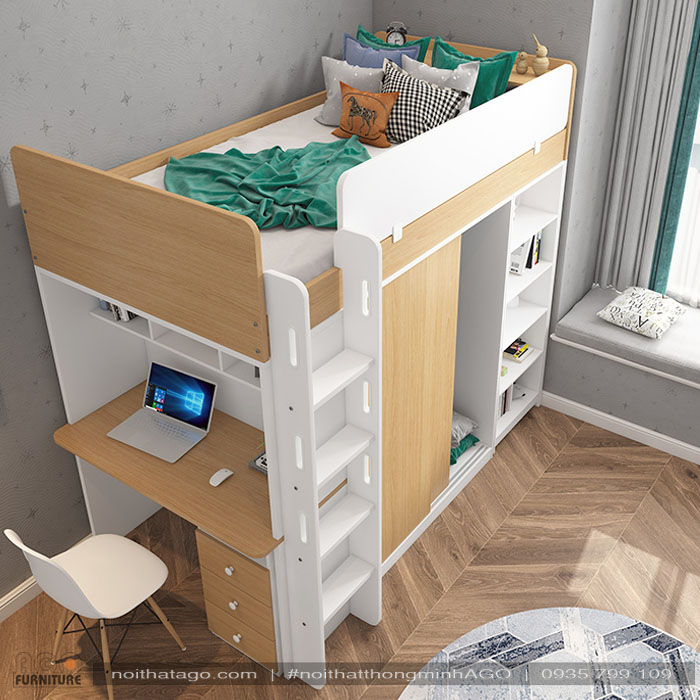 Giường tầng đơn đa chức năng | KID-GT-53