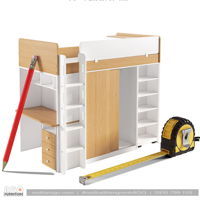Giường tầng đơn đa chức năng | KID-GT-53