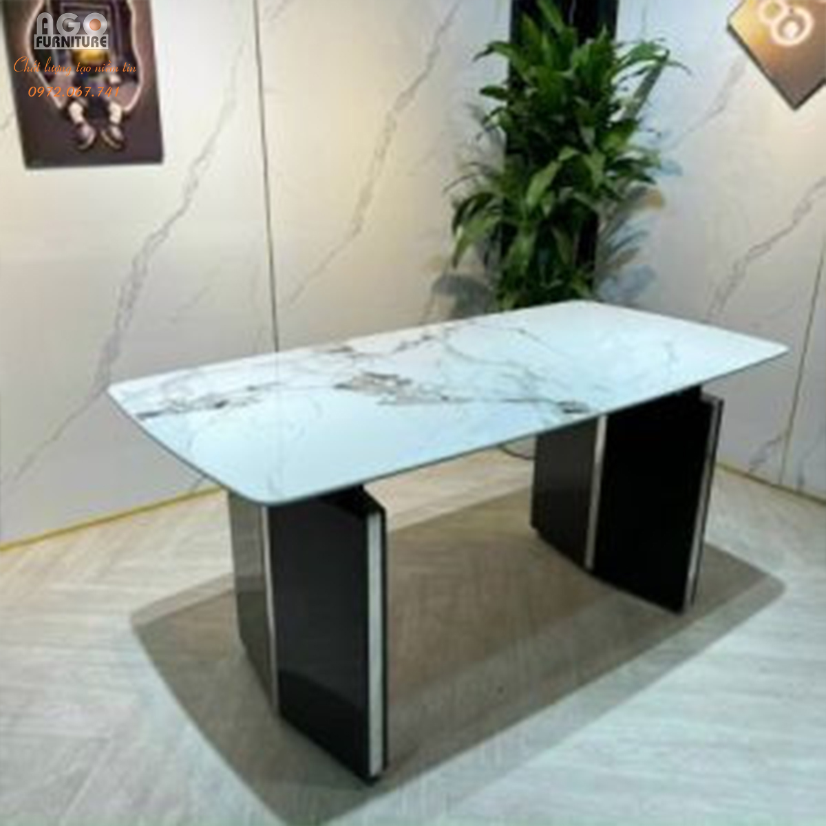 Bàn Ăn Đôi Nẹp Inox | TNK03