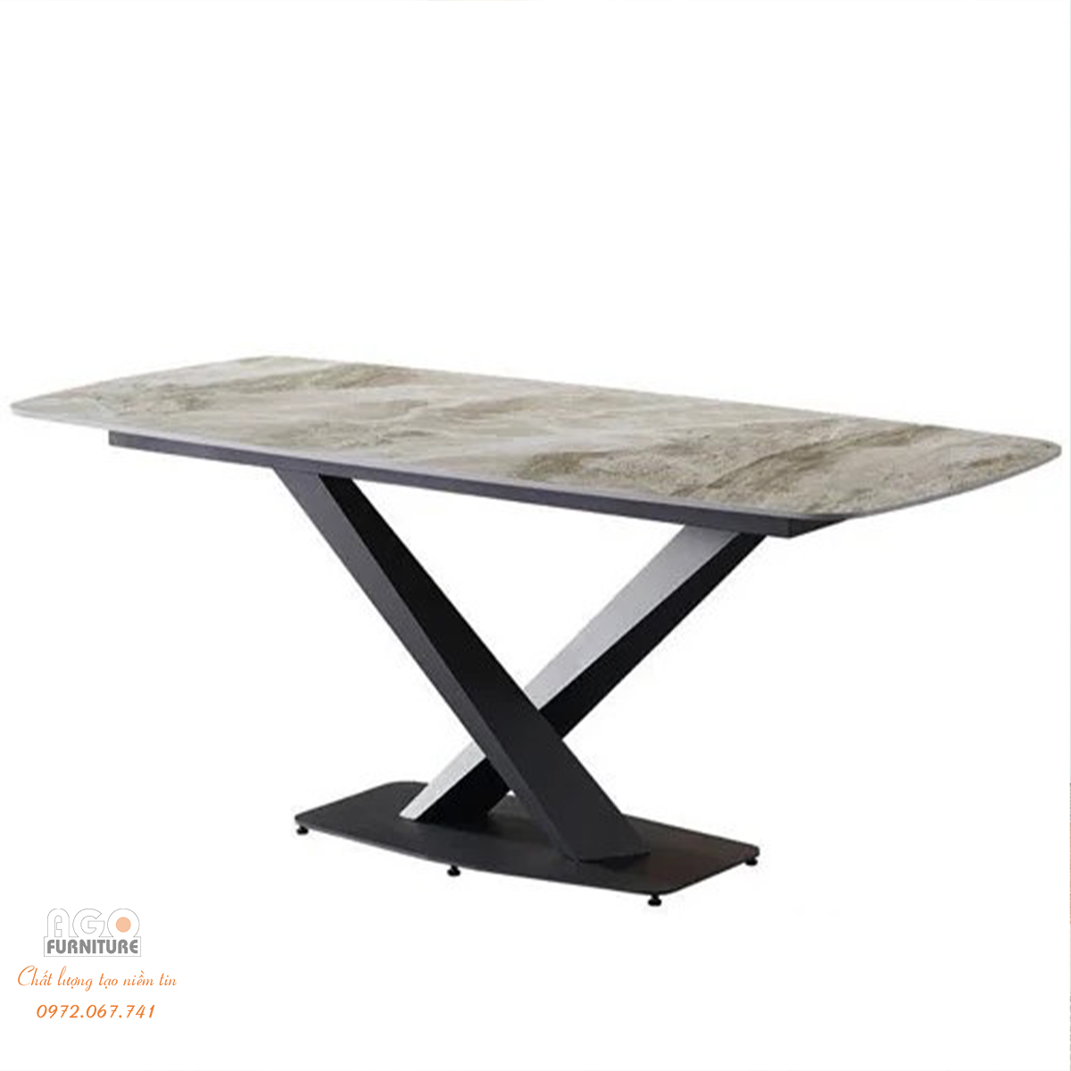 Bàn ăn mặt đá chân chữ X | Mã: T179