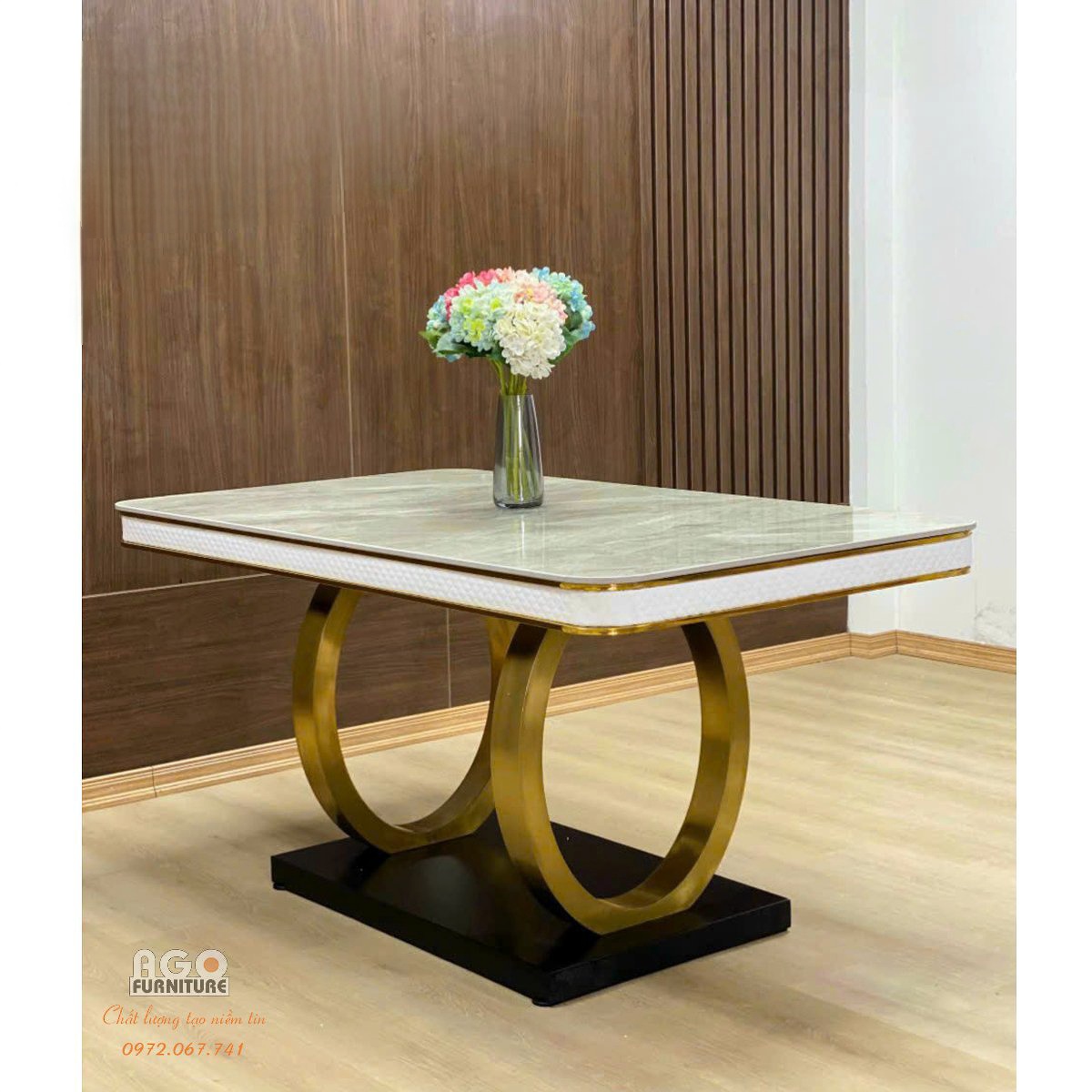 Bàn ăn tân cổ điển mặt đá cao cấp | BTA-1139.6