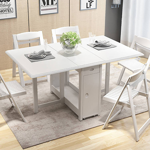 Bàn ăn thông minh gấp gọn gỗ sồi tự nhiên kèm 4 ghế I BATM-01