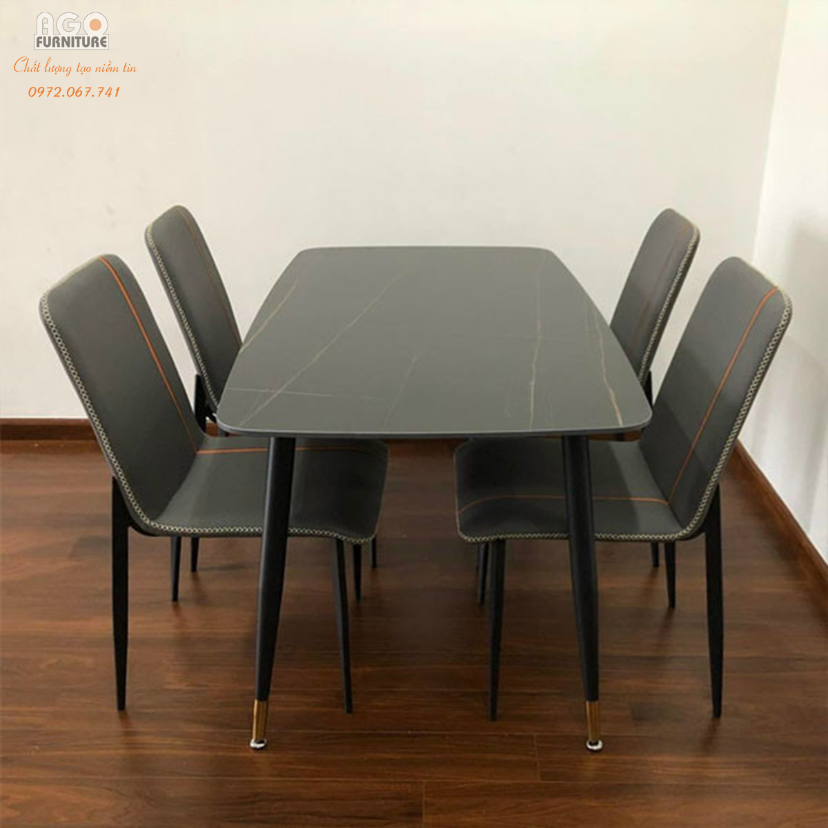 Bàn Đá Ceramic 4 Ghế Nhập Khẩu | CKA-432