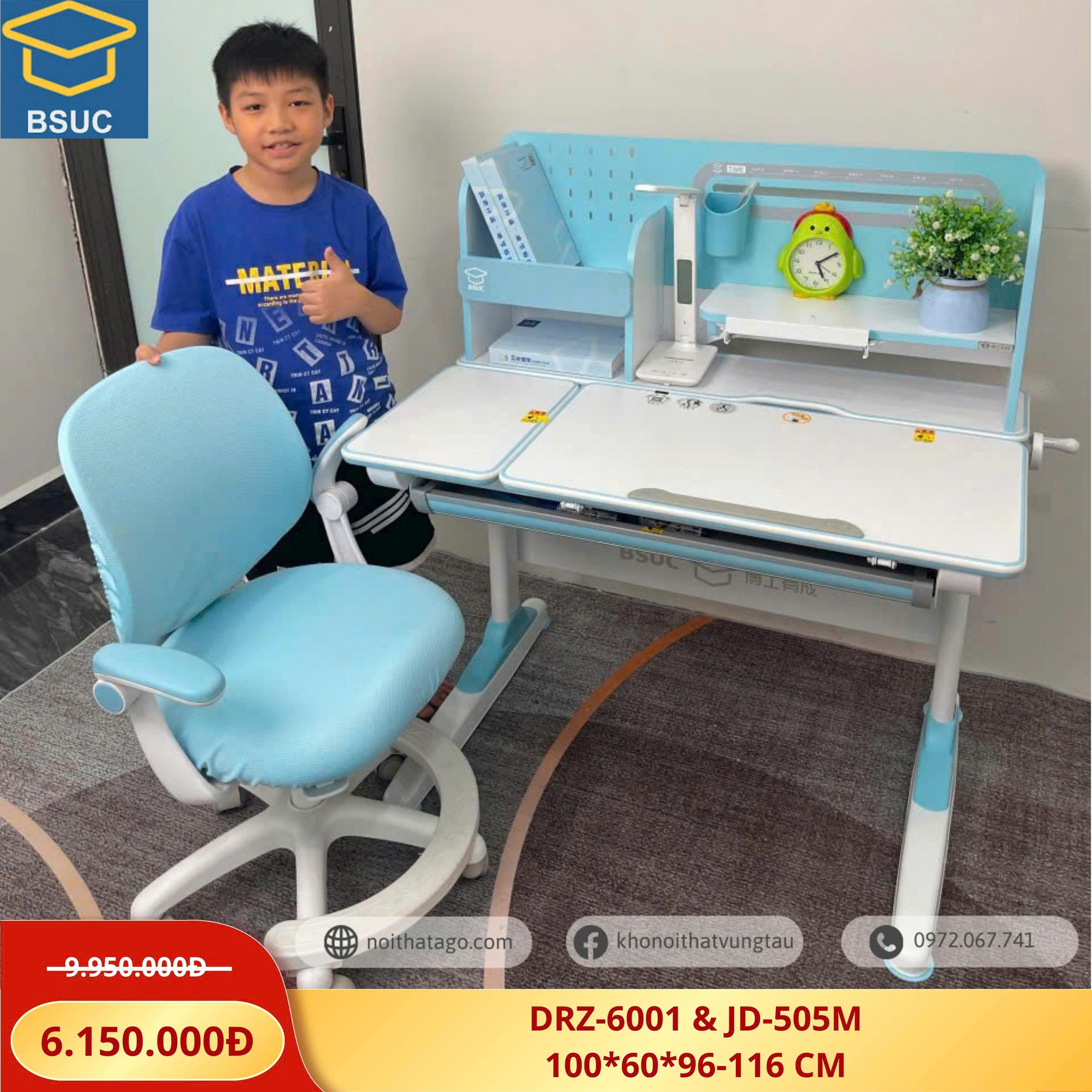 Bàn ghế thông minh chống gù DRZ-6001 & ghế JD-505M