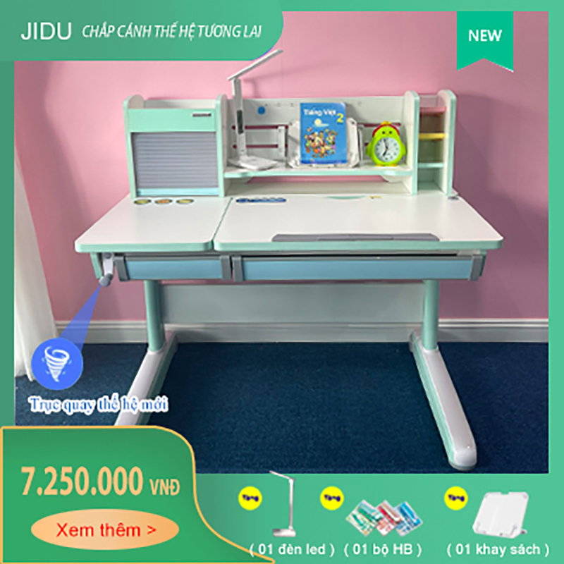 Bàn học chống gù chống cận cho bé dài 1m2 model JD-120G [NEW]
