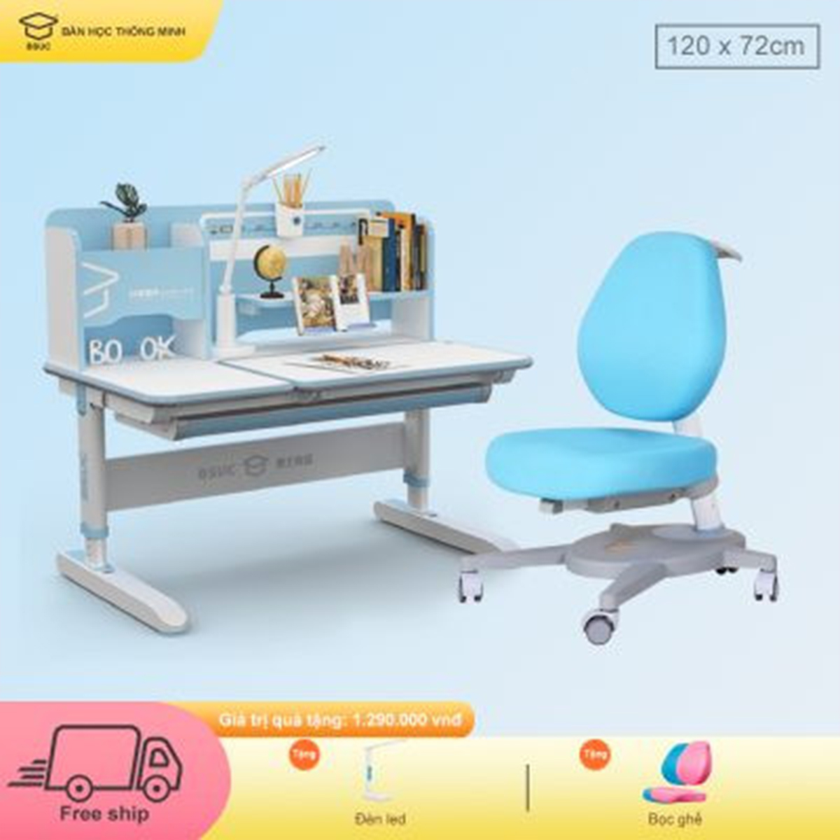 Bàn học thông minh BSUC DRZ-12008 và ghế DRY-801-2