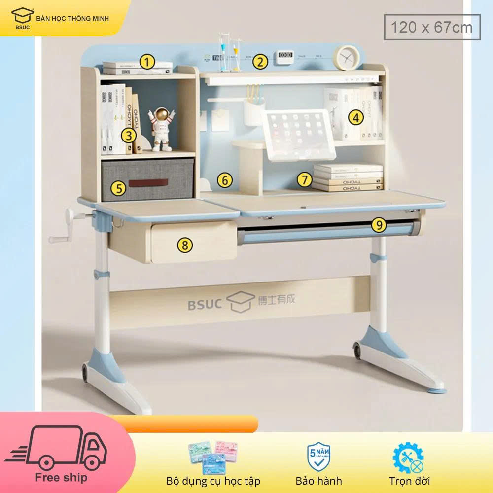 Bàn học thông minh trẻ em JXZ120-Pro tích hợp đèn