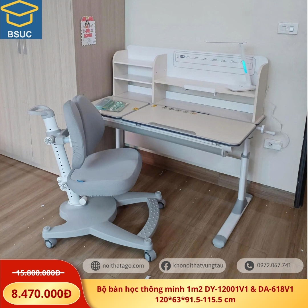 Bàn học trẻ em 1m2 DY-12001V1 ghế DA-618V1