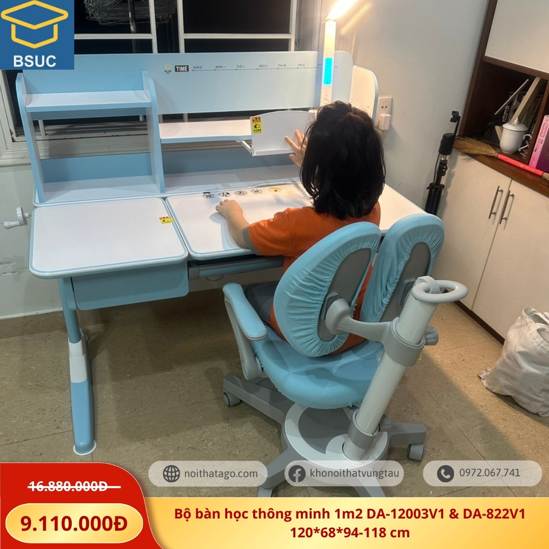 Bàn học trẻ em rộng 1m2 DA-12003V1 ghế DA-822V1