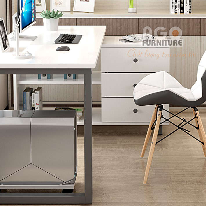 Bàn làm việc tích hợp kệ xoay hiện đại | BLV-05