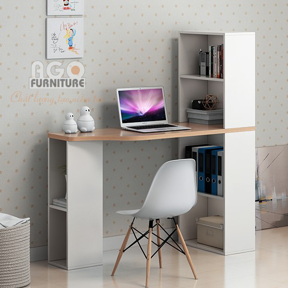 Bàn làm việc tích hợp kệ sách dưới chân bàn  | BLV- 03