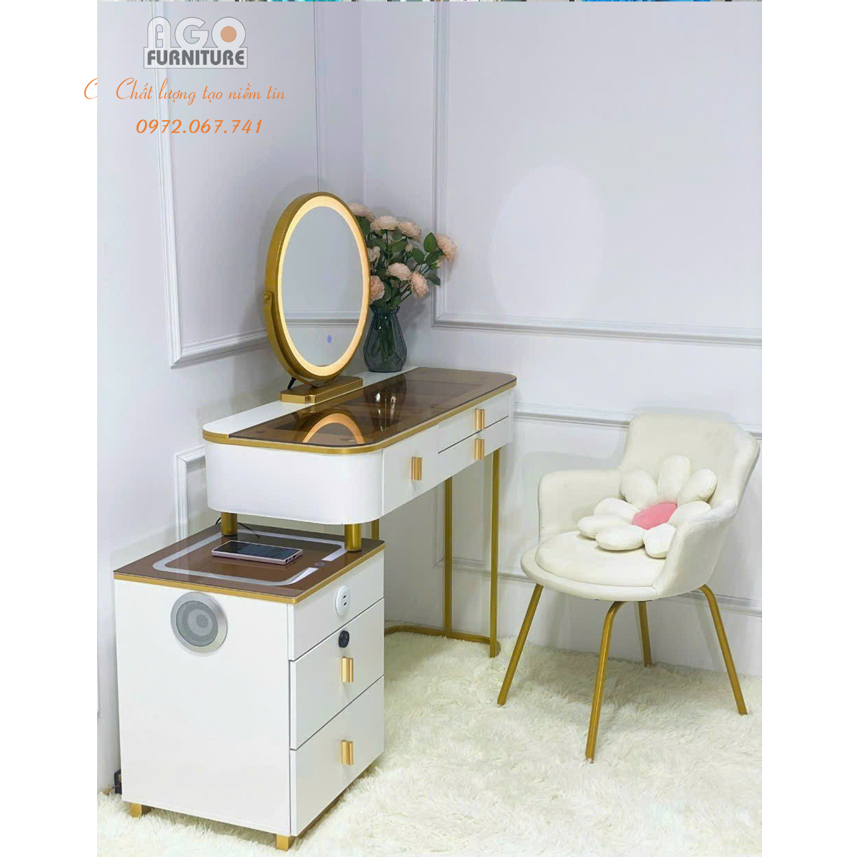 Bàn phấn nhập khẩu hiện đại | ABP22