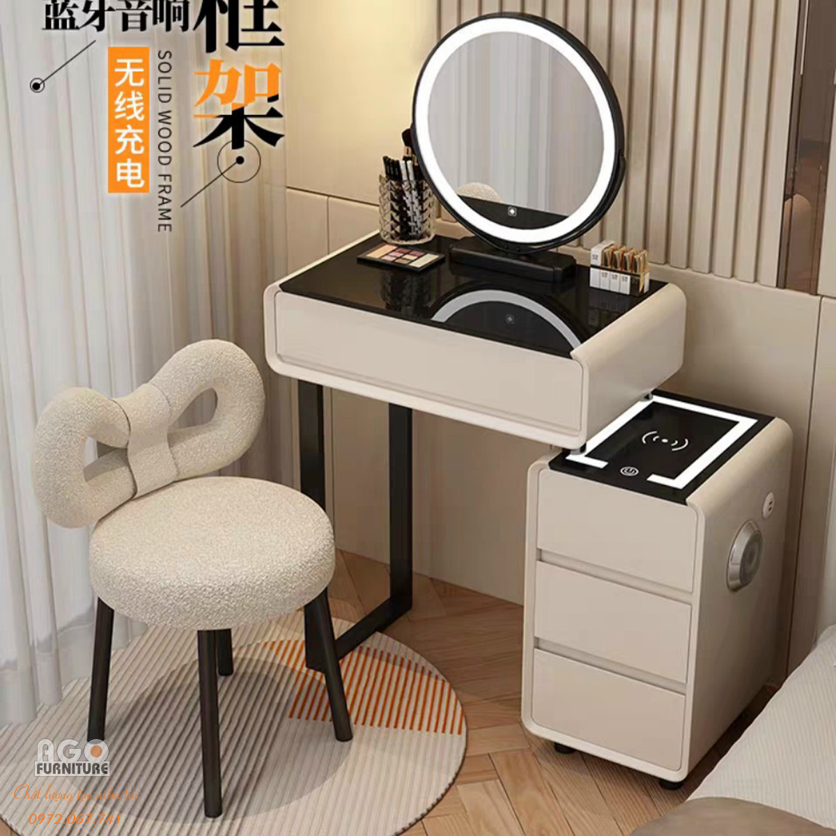 Bàn phấn nhập khẩu sang trọng, hiện đại size 70 | ABP42