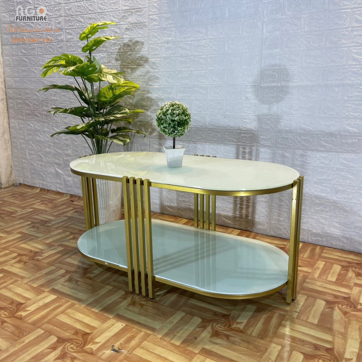 Bàn sofa oval 50*100