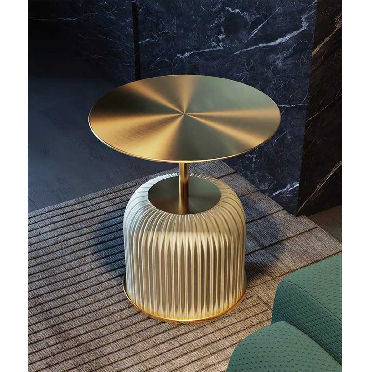 Bàn trà sofa mặt thép mạ vàng hiện đại - Mã: S731S