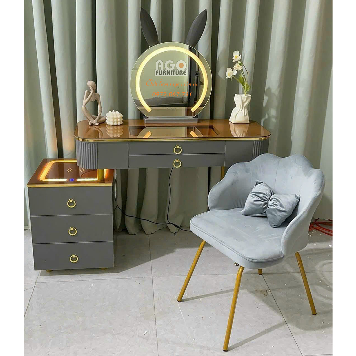 Bàn trang điểm nhập khẩu sang trọng, hiện đại