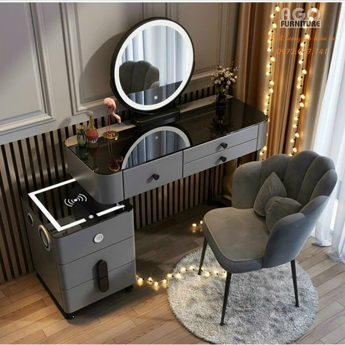 Bàn trang điểm phong cách Bắc Âu cao cấp | ABP012