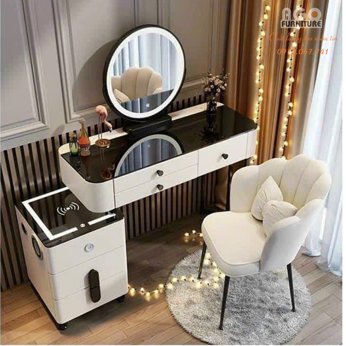 Bàn trang điểm phong cách Bắc Âu cao cấp | ABP012