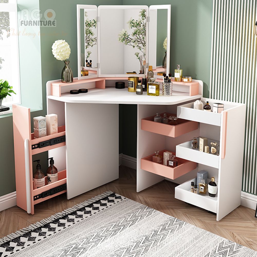 Bàn trang điểm sang trọng kết hợp tủ lưu trữ thông minh | BTD-06