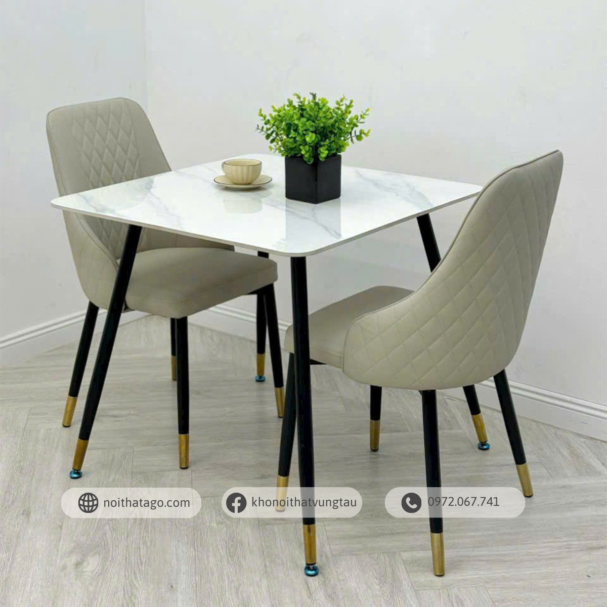 Bộ bàn ăn 2 ghế nhỏ gọn dành cho không gian nhỏ | CKA-201