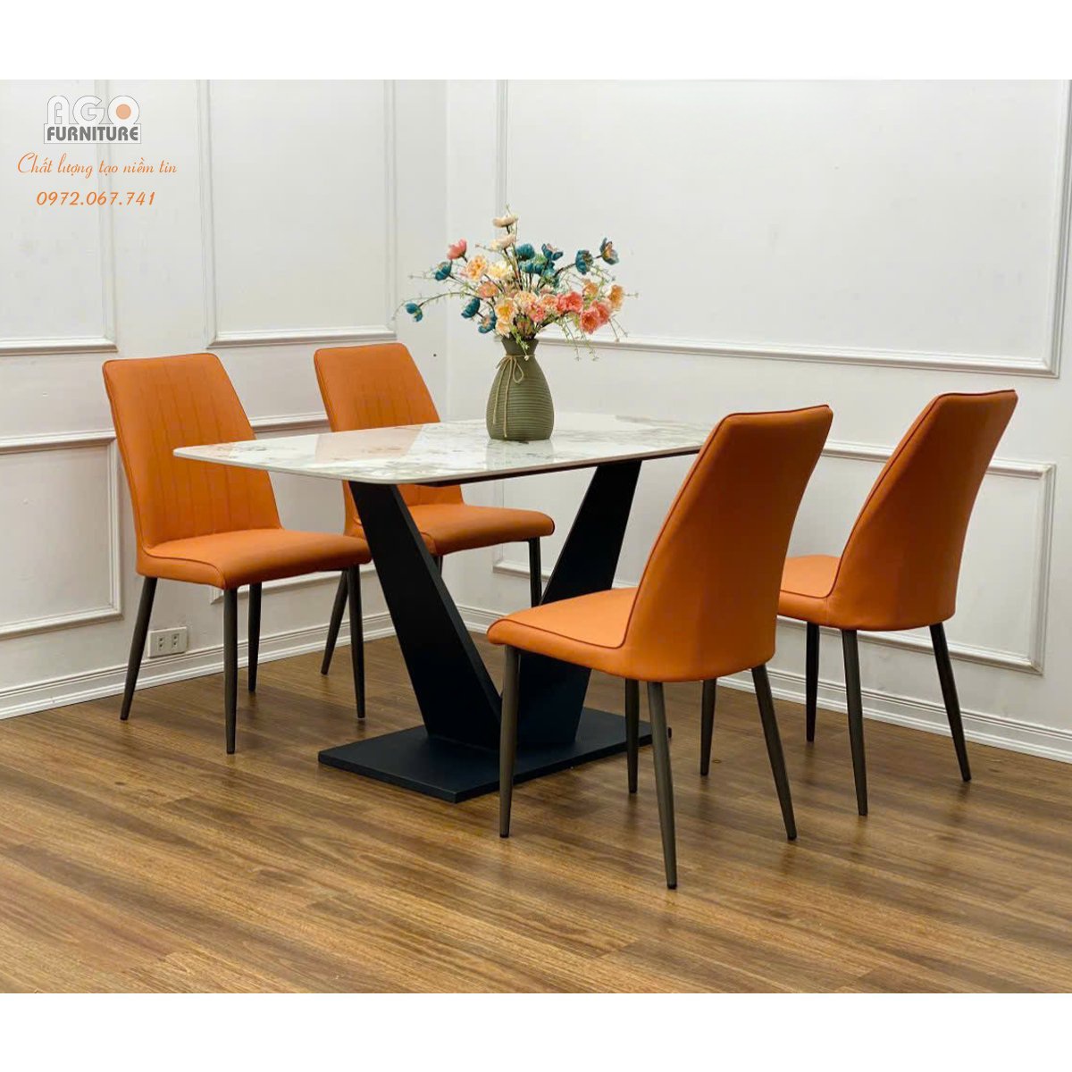 Bộ bàn ăn 4 ghế hiện đại sang trọng | CKA-445