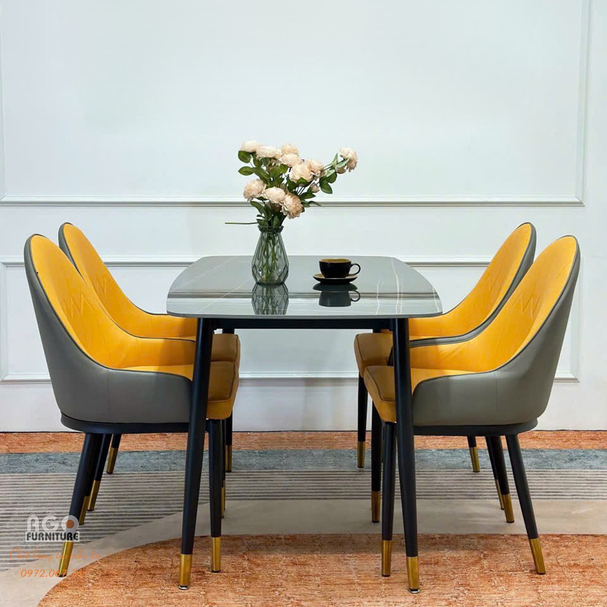 Bộ bàn ăn 4 ghế nhập khẩu hiện đại | CKA-436