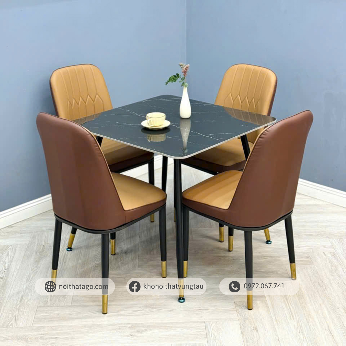 Bộ bàn ăn 4 ghế nhỏ gọn dành cho không gian nhỏ | CKA-401