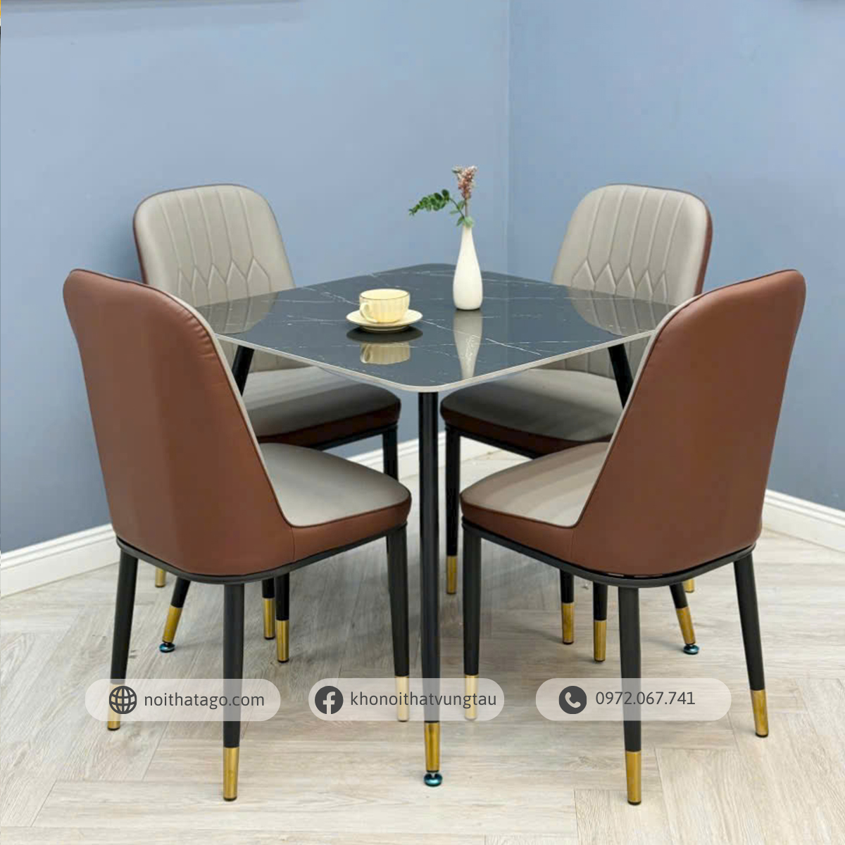 Bộ bàn ăn 4 ghế nhỏ gọn dành cho không gian nhỏ | CKA-401