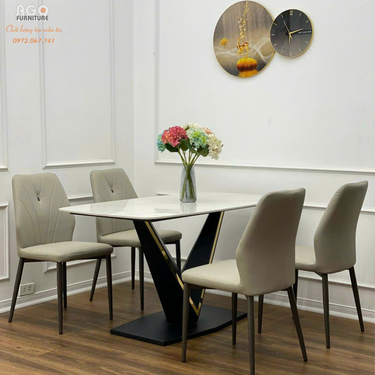 Bộ bàn ăn 4 ghế hiện đại sang trọng | CKA-441