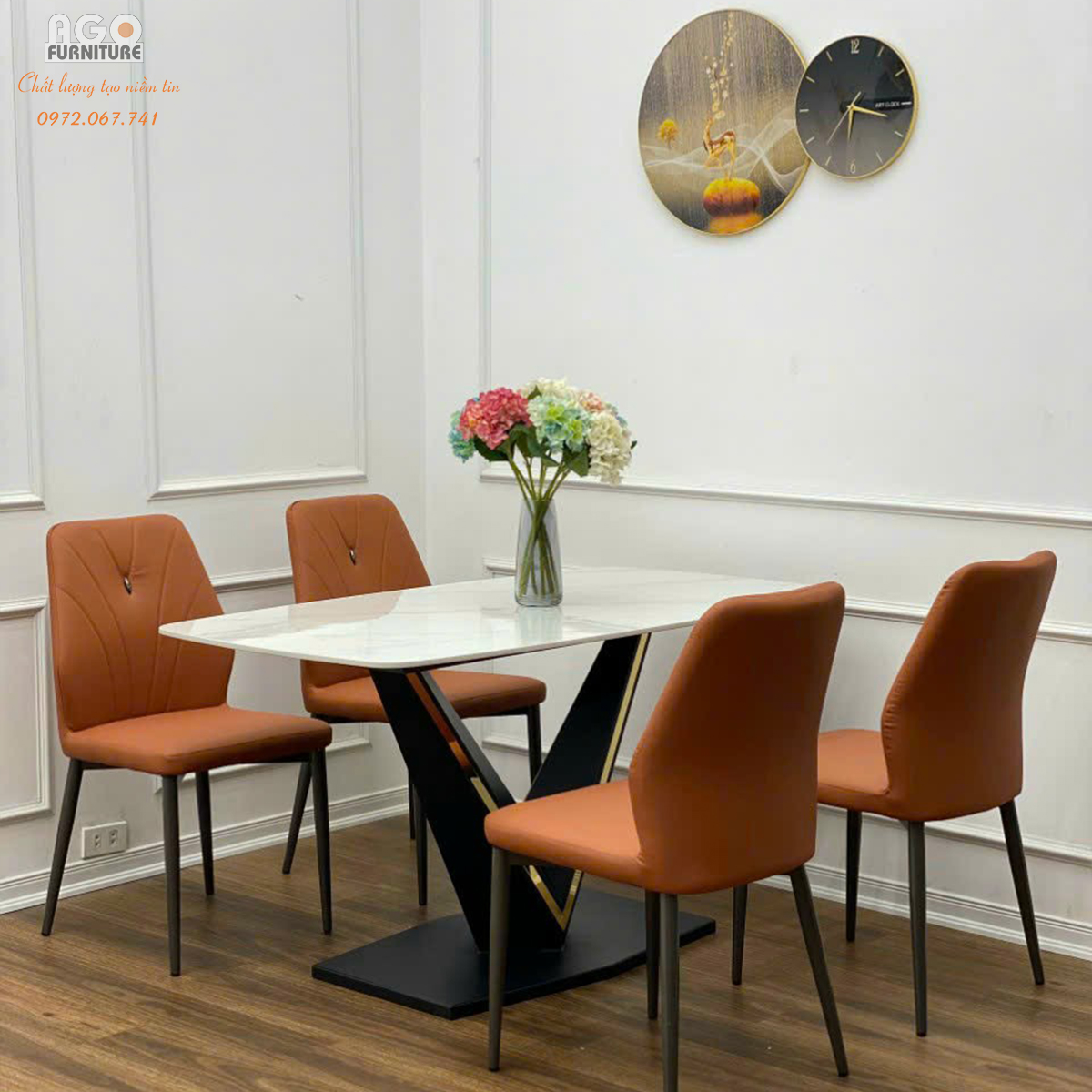 Bộ bàn ăn 4 ghế hiện đại sang trọng | CKA-441