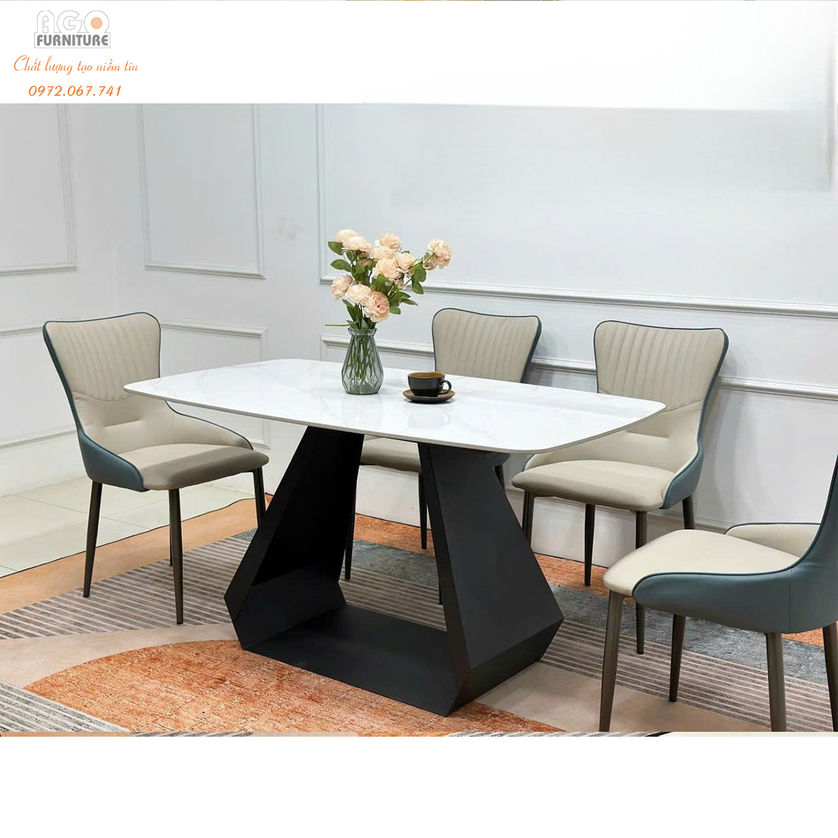 Bộ bàn ăn 4 ghế hiện đại sang trọng | CKA-440