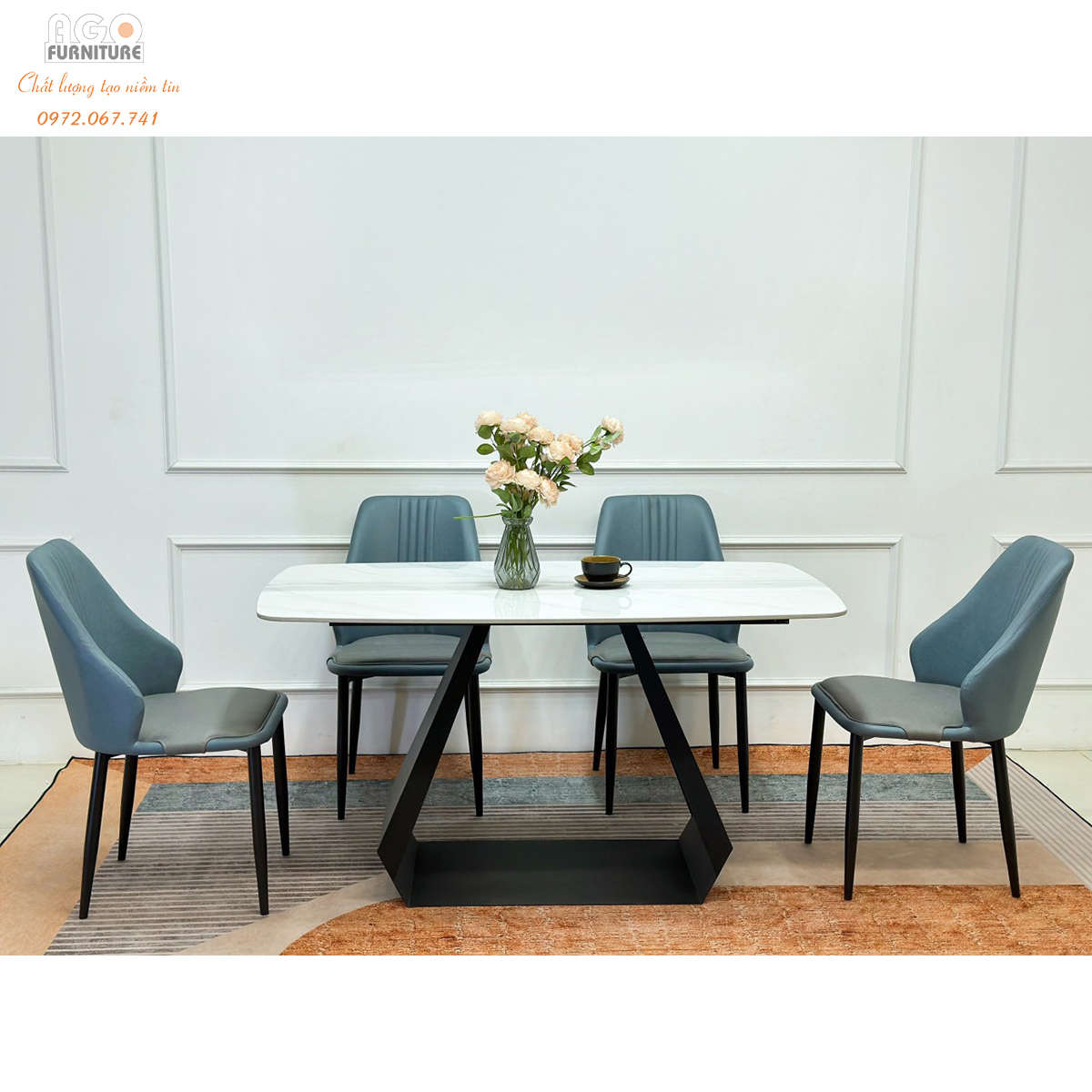 Bộ bàn ăn 4 ghế hiện đại sang trọng | CKA-442