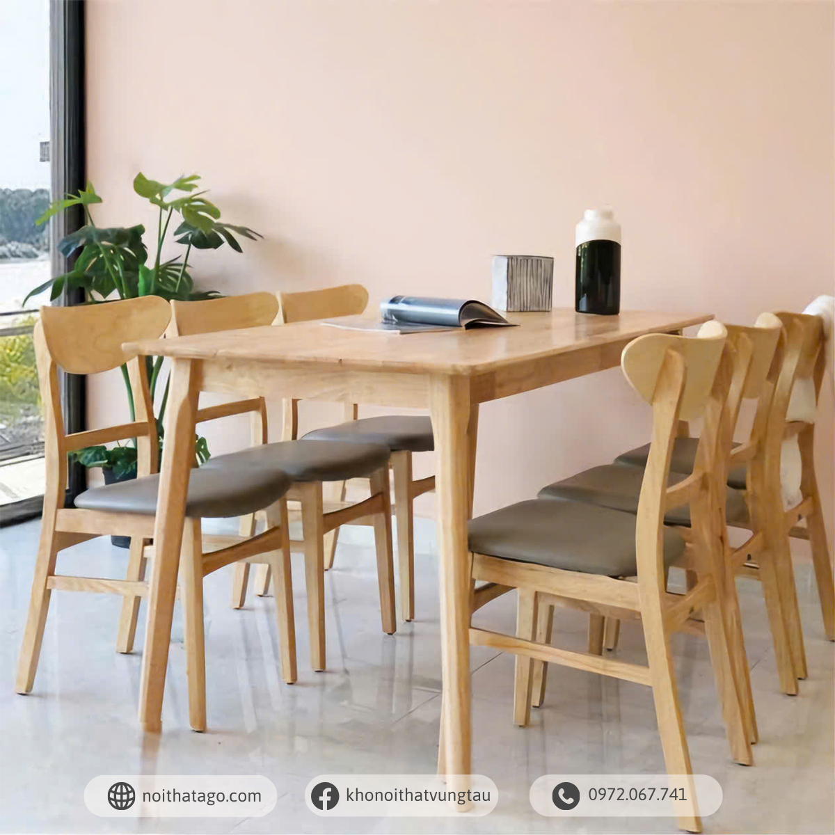 Bộ Bàn Ăn 6 Ghế Mango Gỗ Tự Nhiên