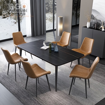 Bộ bàn ăn mặt đá kết hợp 6 ghế nhập khẩu cao cấp | CKA-601