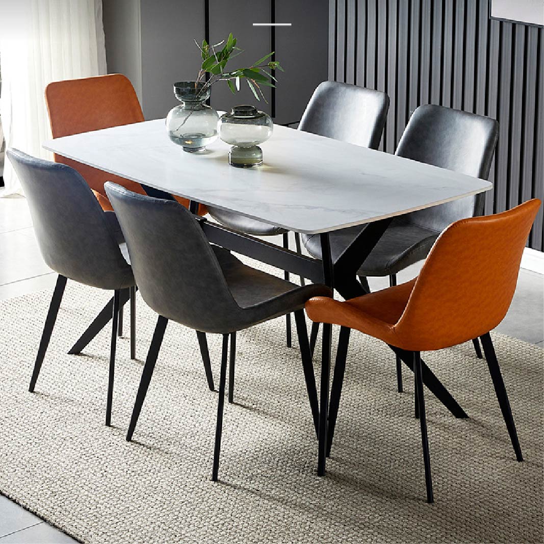 Bộ bàn ăn mặt đá cao cấp kết hợp 6 ghế nhập khẩu | CKA-632