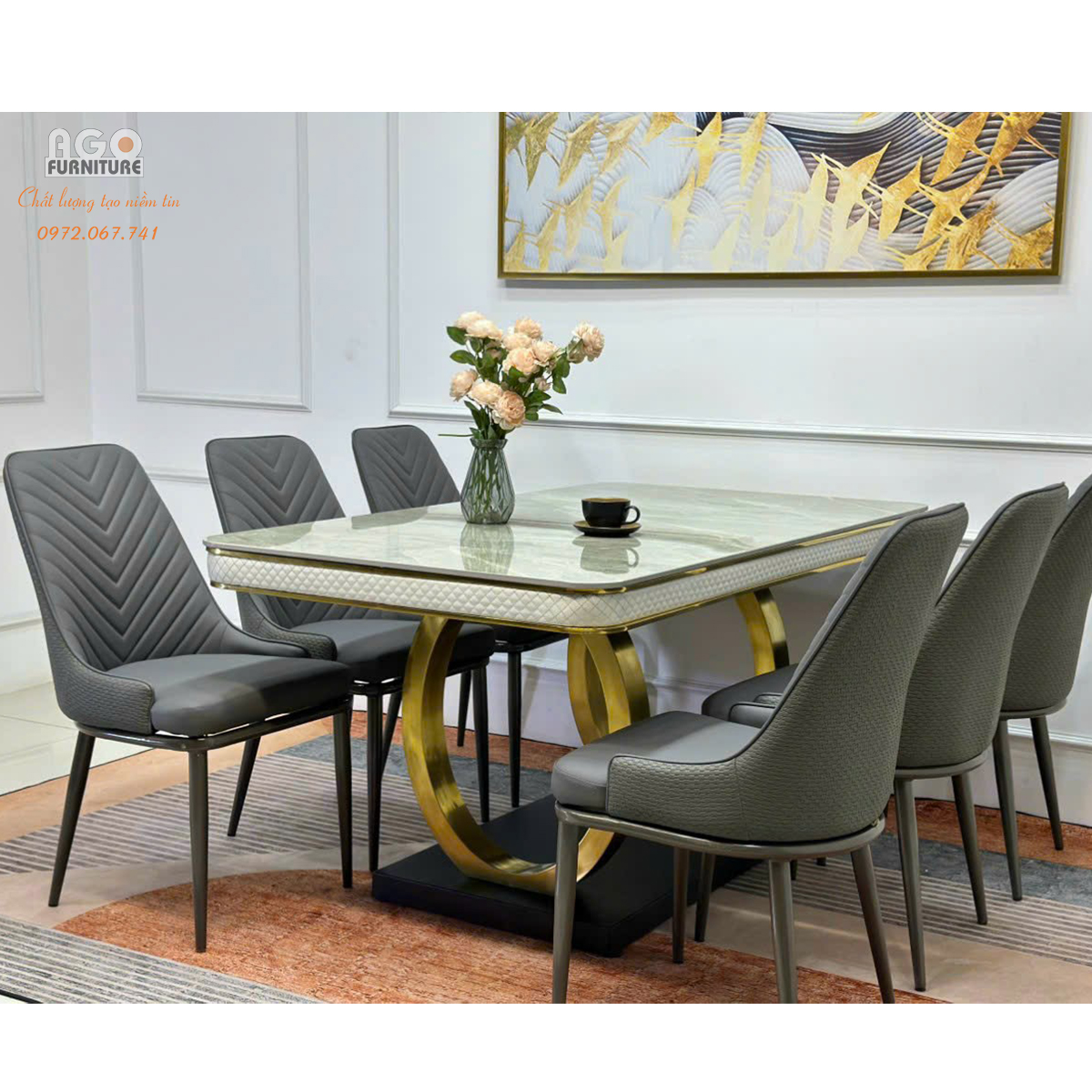 Bộ bàn ăn nhập khẩu hiện đại 6 ghế | CKA-636